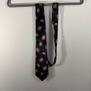 Christian Dior Sophisticated Black and Gold Silk Tie Formal Career